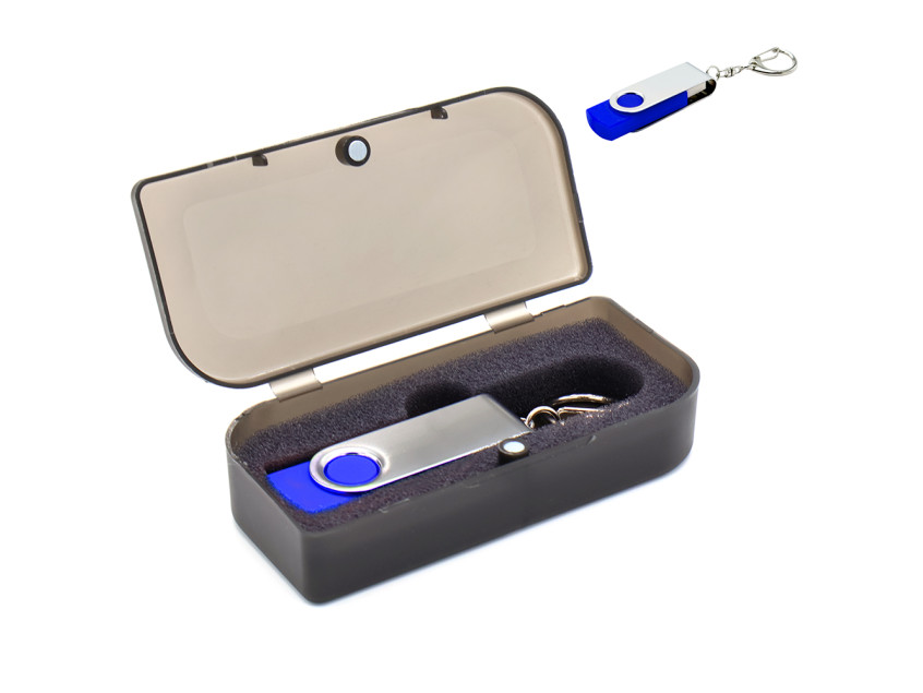 Флешка Twist 16 Гб в футляре, синяя