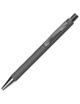 Ручка шариковая Flamingo, пластиковая, софт тач, серая