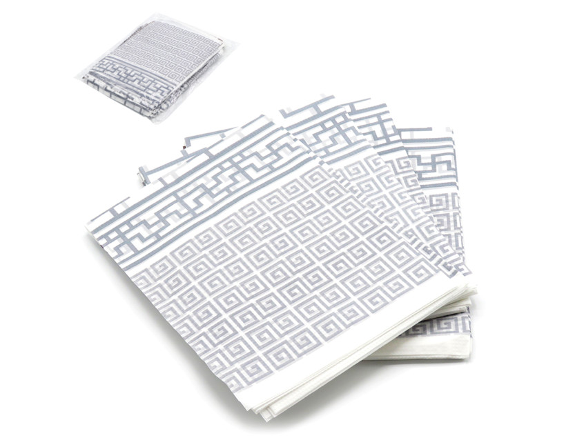 Биоразлагаемая скатерть, бело-серая, набор 5шт