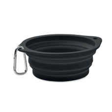 Складная портативная силиконовая миска для питомца с карабином
