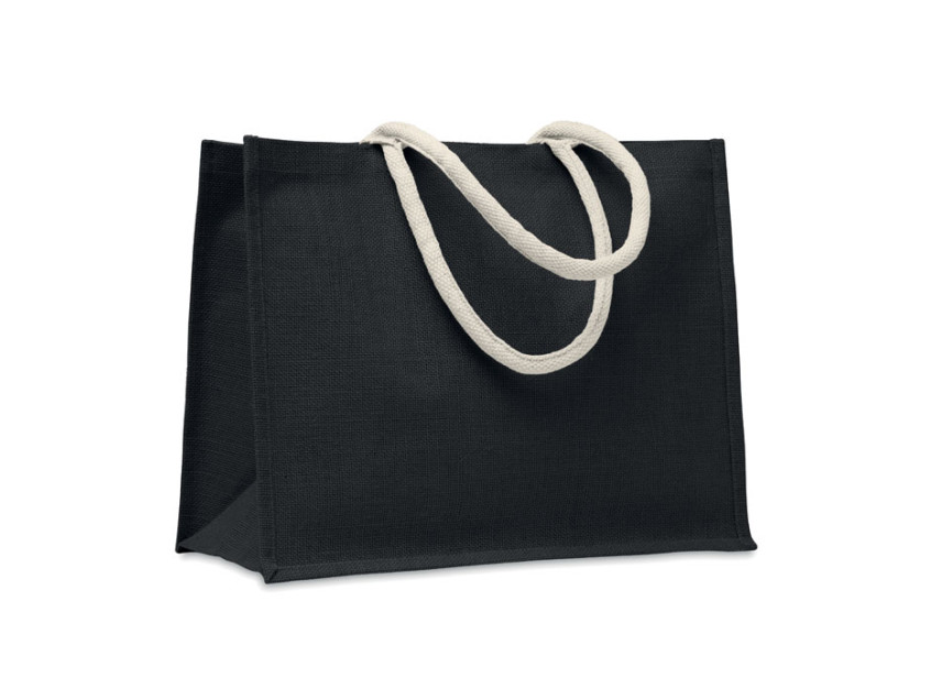Jute bag with cotton handle