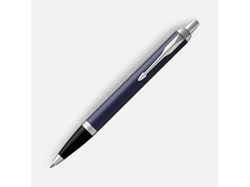 Ручка шариковая Parker IM Core Matte Blue CT, темно-синяя с черным