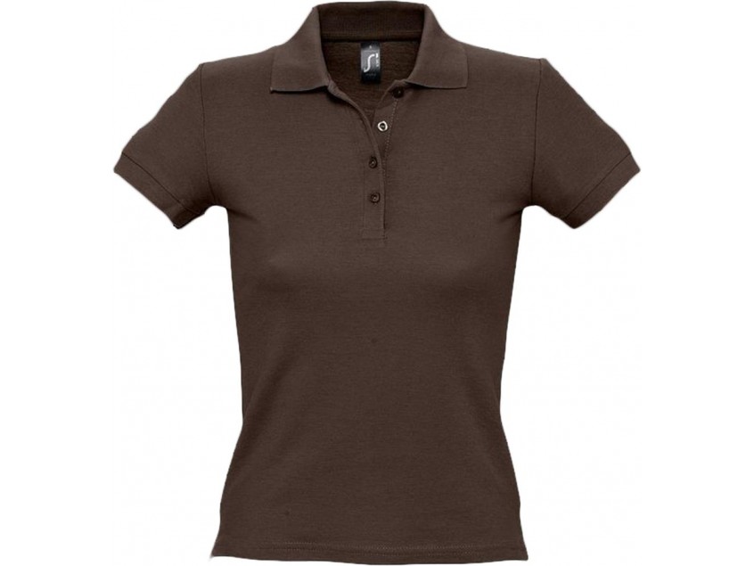 Рубашка поло женская People 210, шоколадно-коричневая
