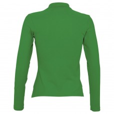 Рубашка поло женская с длинным рукавом Podium ярко-зеленая