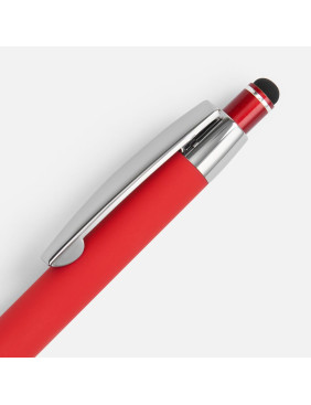 Ручка шариковая Sansen Soft Touch со стилусом, красная