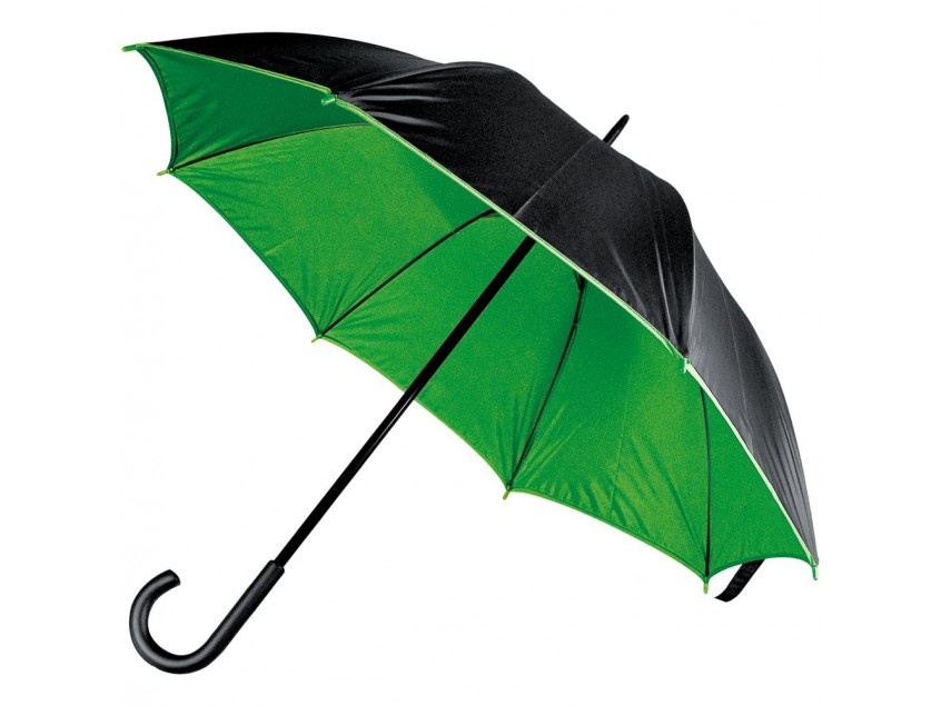 Зонт-трость Downtown, черный с зеленым