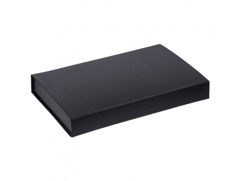 Коробка Silk с ложементом под ежедневник, флешку и ручку, черная