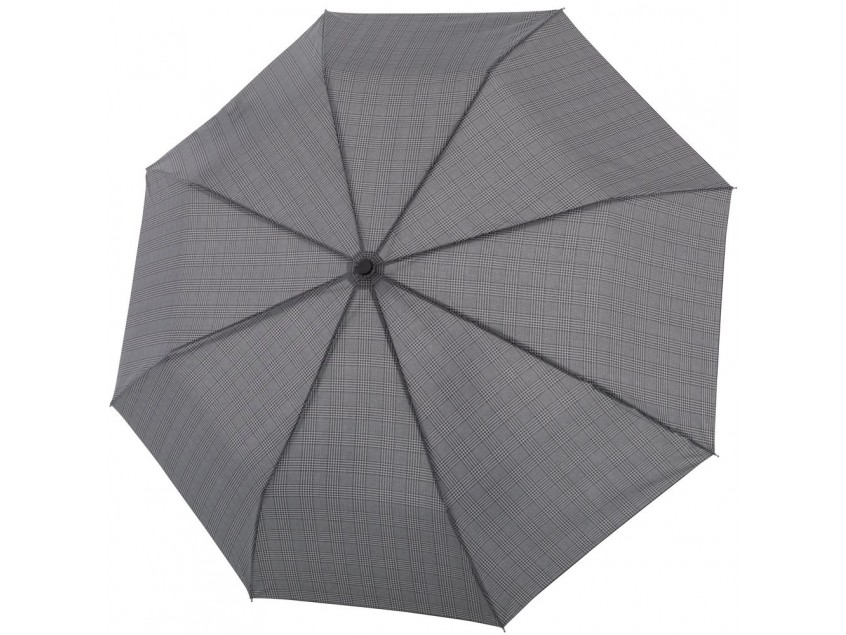 Складной зонт Fiber Magic Superstrong, серый в клетку