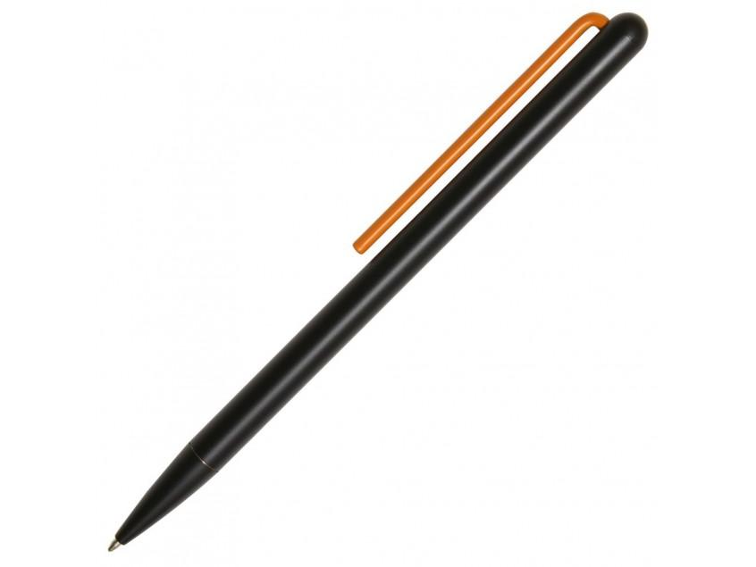 Шариковая ручка GrafeeX в чехле, черная с оранжевым