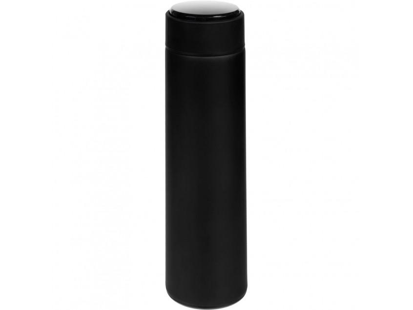 Смарт-бутылка с заменяемой батарейкой Long Therm Soft Touch, черная