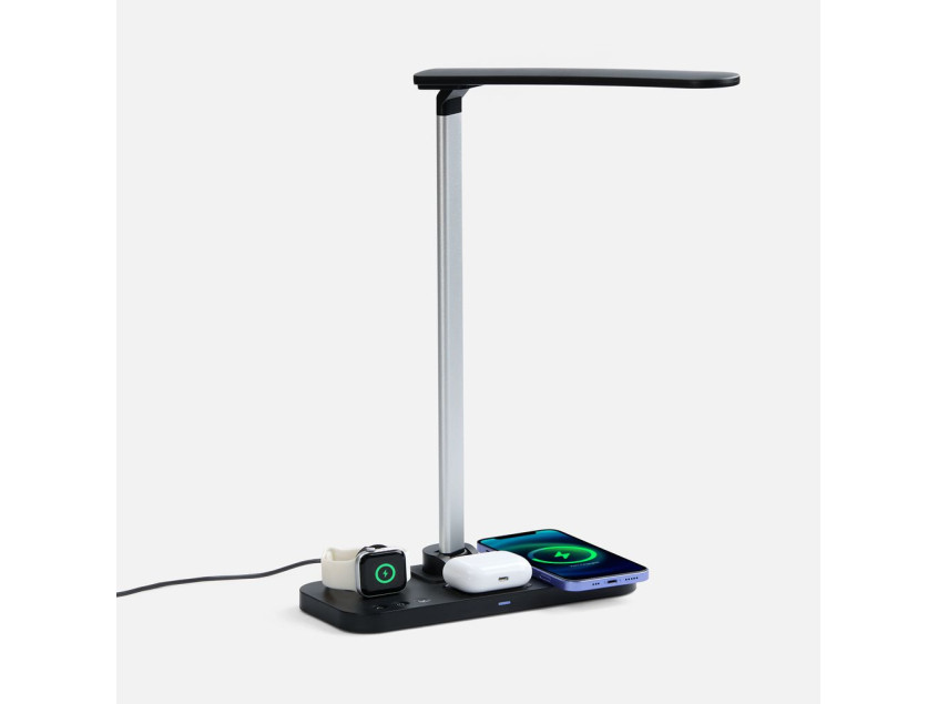 Настольная лампа с беспроводной зарядкой Power Light, черная