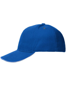Бейсболка Classic, ярко-синяя с белым кантом