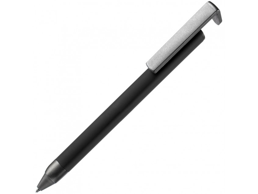 Ручка шариковая Standic с подставкой для телефона, черная