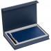 Коробка Silk с ложементом под ежедневник 13x21 см и ручку, синяя