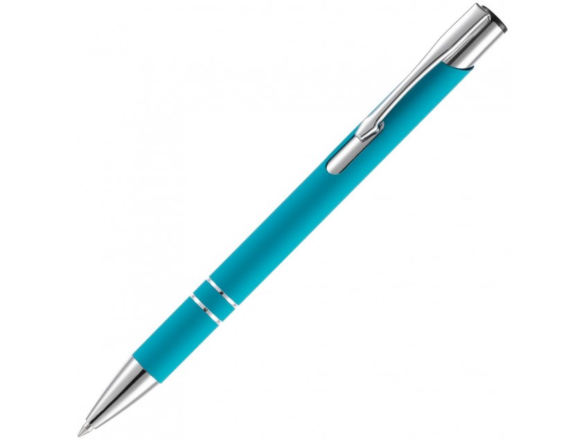 Ручка шариковая Keskus Soft Touch, бирюзовая