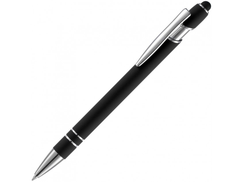 Ручка шариковая Pointer Soft Touch со стилусом, черная