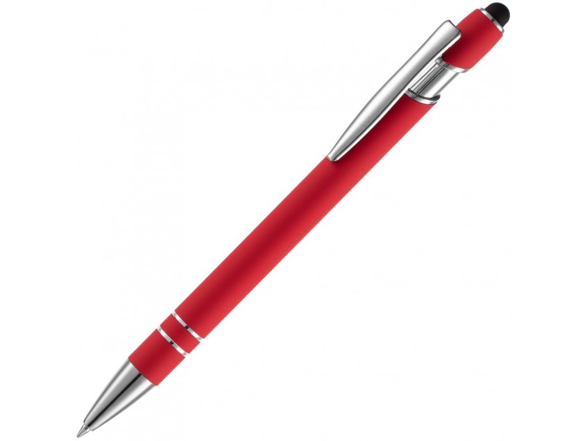 Ручка шариковая Pointer Soft Touch со стилусом, красная