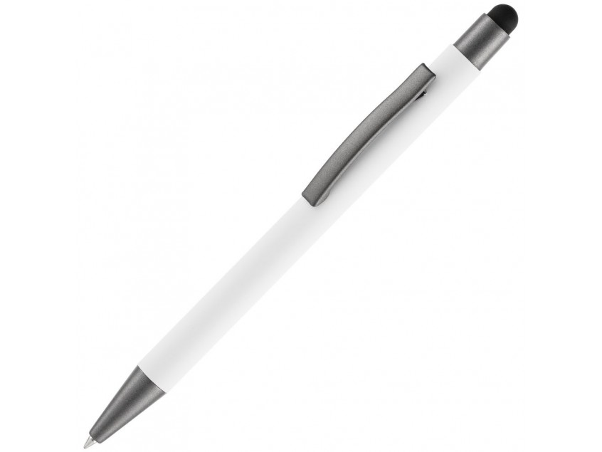 Ручка шариковая Atento Soft Touch со стилусом, белая