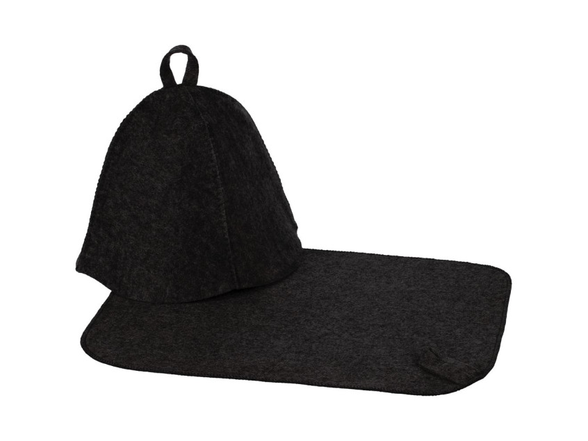 Набор для бани Heat Off с ковриком, черный