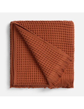 Плед вафельный Elenglect, оранжевый