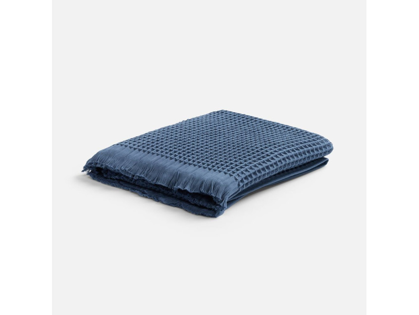 Плед вафельный Elenglect, темно-синий