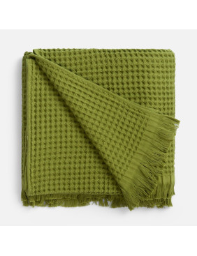 Плед вафельный Elenglect, зеленый