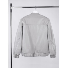Бомбер из искусственной кожи Univer, серый