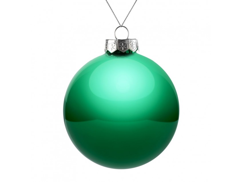 Елочный шар Finery Gloss, 10 см, глянцевый зеленый
