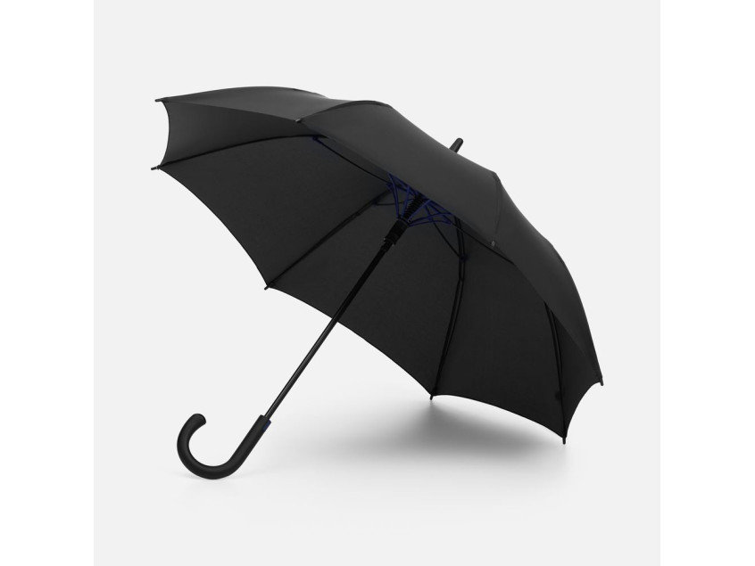 Зонт-трость Hidecolor с цветными спицами, черный с синим