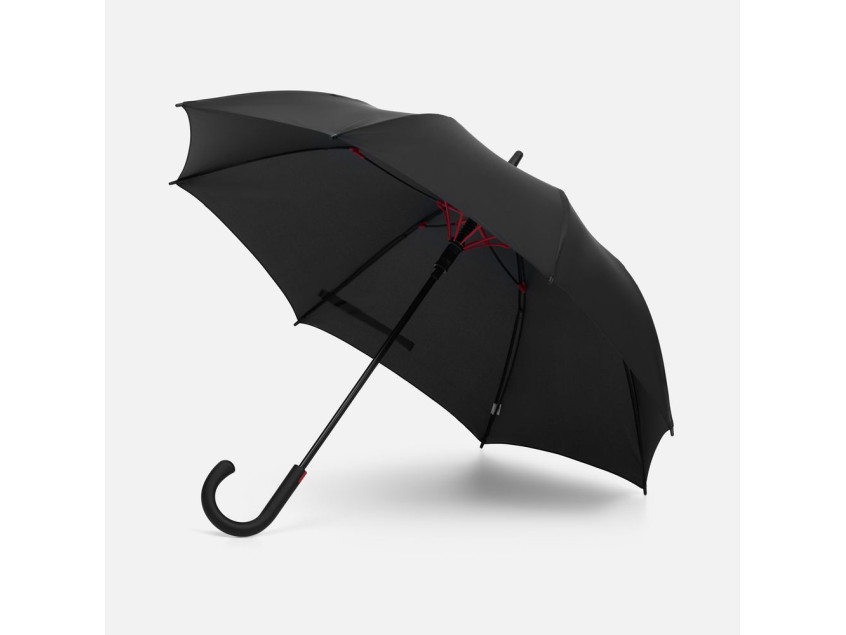 Зонт-трость Hidecolor с цветными спицами, черный с красным