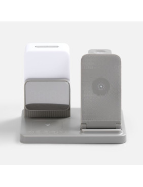 Зарядная станция с электронными часами и подсветкой Large Charge ver.3, серая