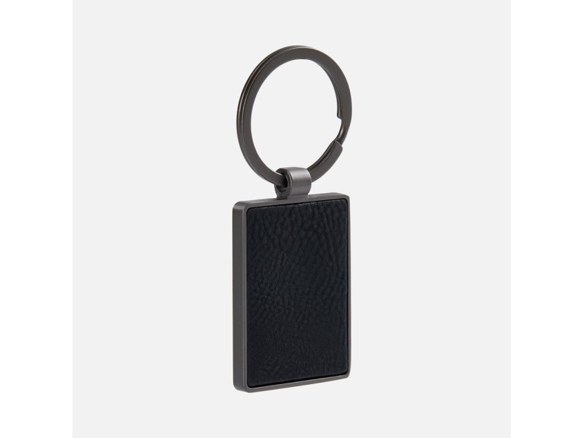 Брелок Gun Metal Leather Rectangle, графитовый
