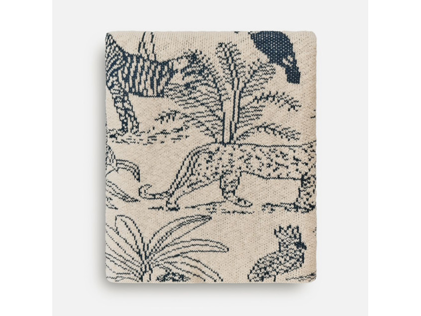 Плед Savanna, белый с синим