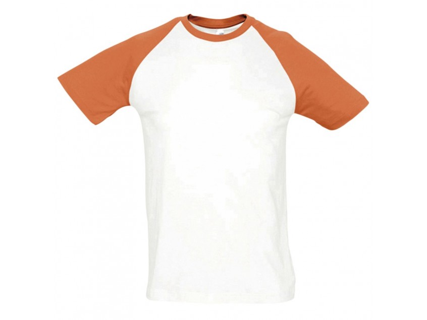 Футболка мужская двухцветная FUNKY 150, белая с оранжевым