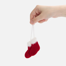 Подвеска на елку «Вьюшка», носочки, красная