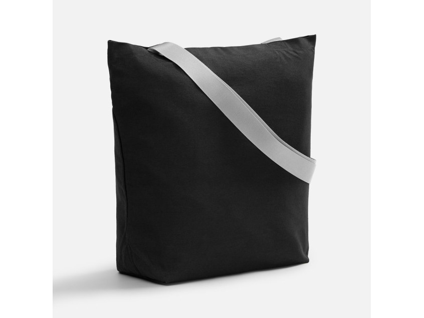 Шопер B5, черный с широкими серыми ручками