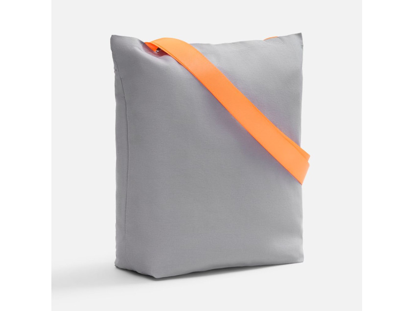 Шопер B5, серый с широкими оранжевыми ручками
