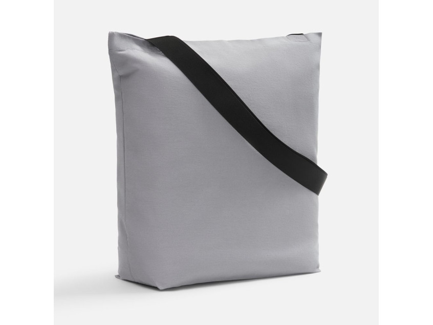 Шопер B5, серый с широкими черными ручками