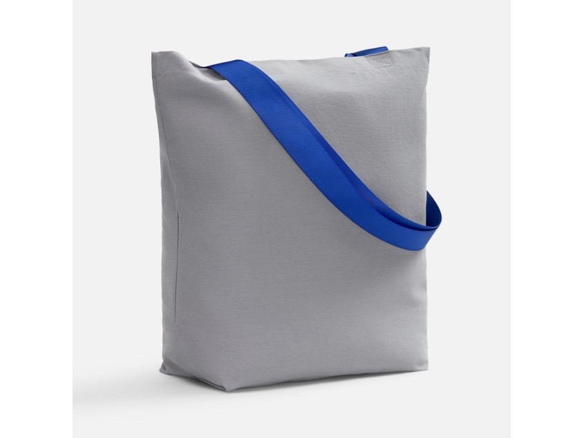 Шопер B5, серый с широкими синими ручками
