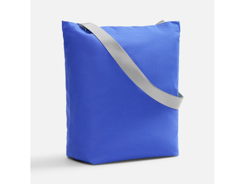 Шопер B5, синий с широкими серыми ручками