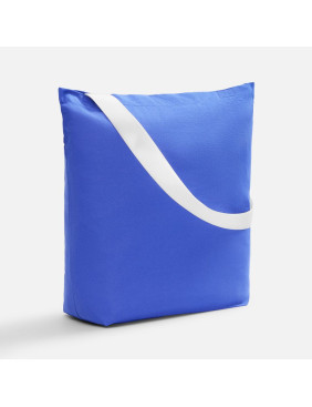 Шопер B5, синий с широкими белыми ручками