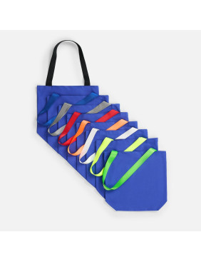 Шопер B5, синий с широкими белыми ручками