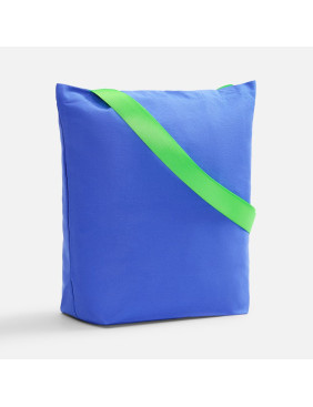 Шопер B5, синий с широкими зелеными ручками