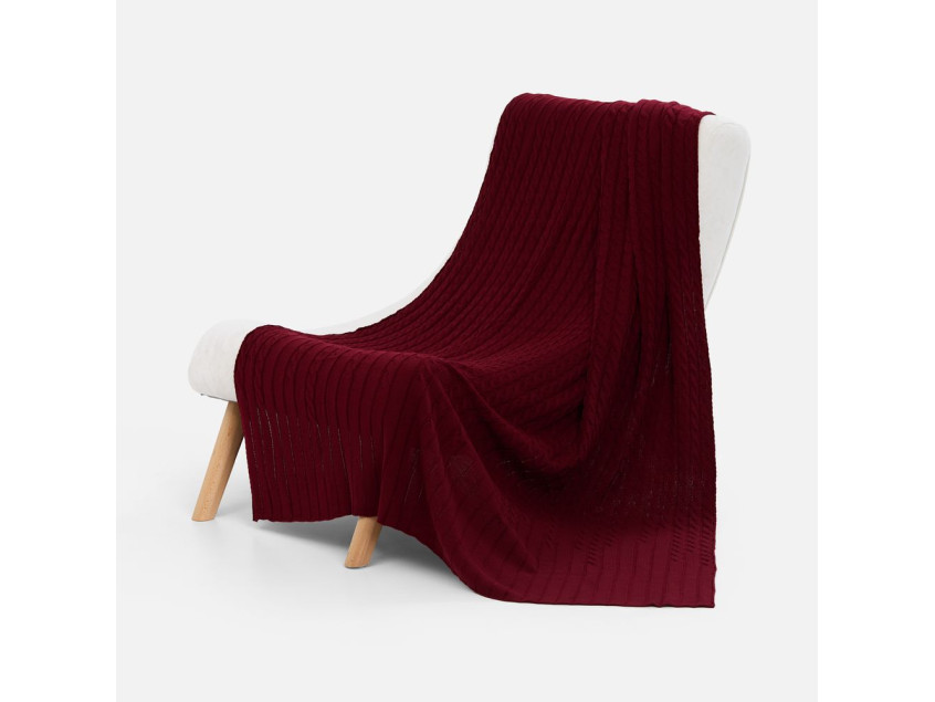 Плед Tressa, красный (бордовый)