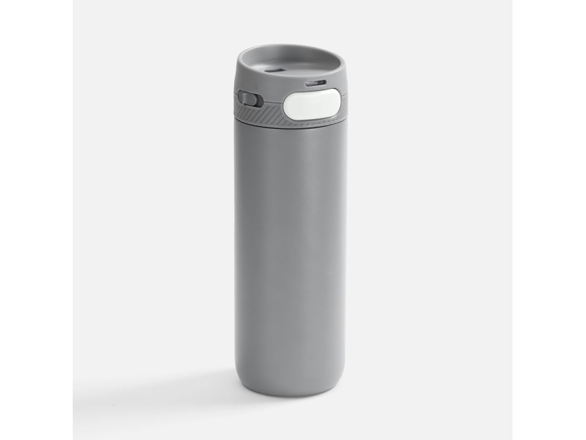 Термостакан X1 с цветной кнопкой, серый с белым