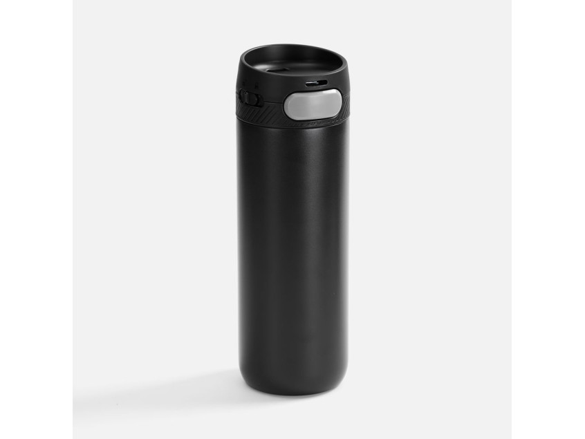 Термостакан X1 с цветной кнопкой, черный с серым