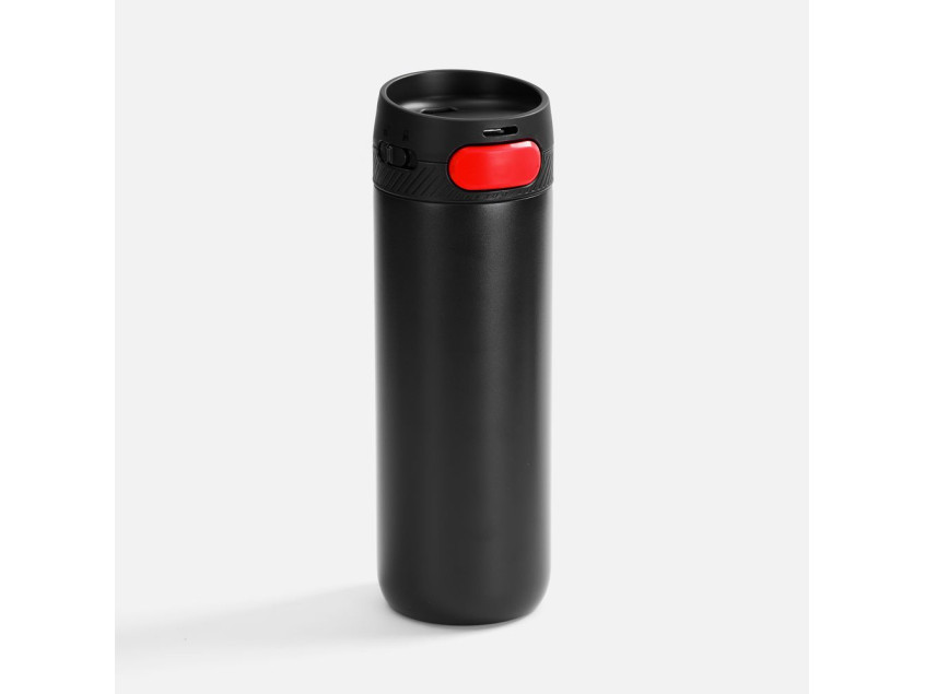 Термостакан X1 с цветной кнопкой, черный с красным