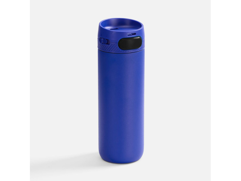 Термостакан X1 с цветной кнопкой, синий с черным