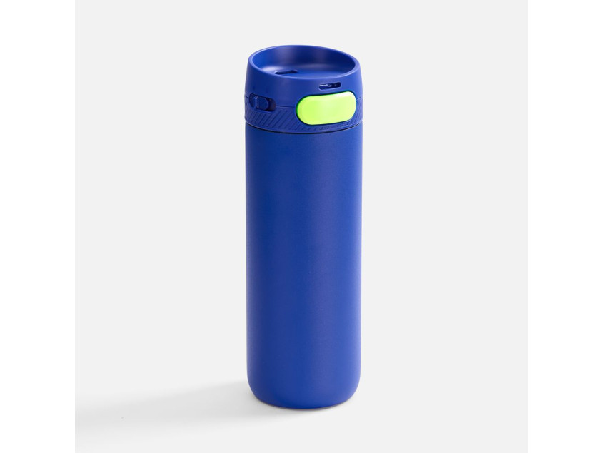 Термостакан X1 с цветной кнопкой, синий с желтым