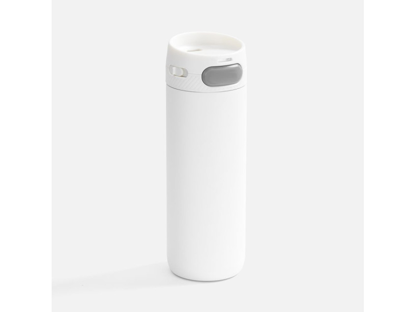 Термостакан X1 с цветной кнопкой, белый с серым